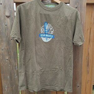 RETRO Steam Whistle t-shirt Early Brewery Days Men's Size Medium Patches 🍁